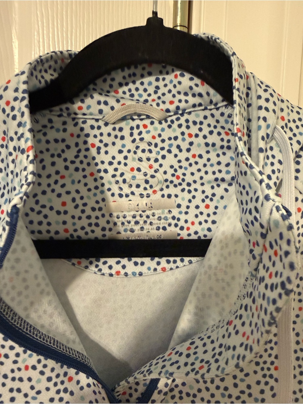 Swannie Golf Light Blue Polka Dot Zip-Up Hoodie